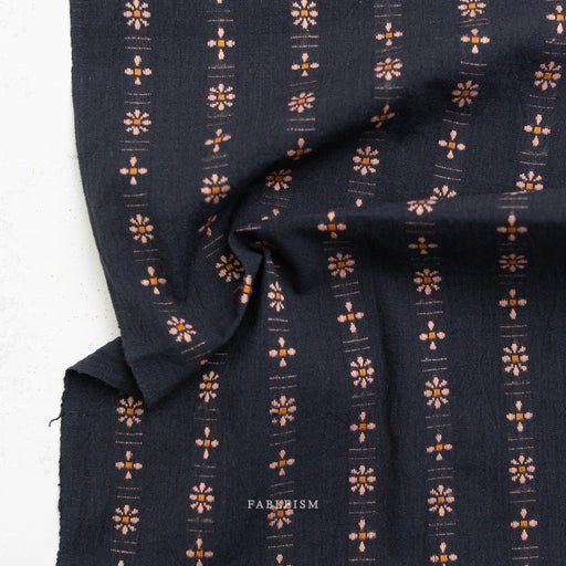 Forest Forage Daisies Black - Woven Modern Fabric Gallery