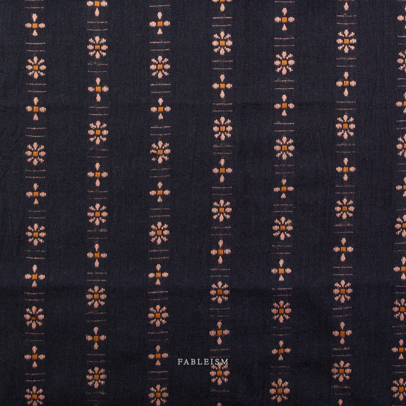 Forest Forage Daisies Black - Woven Modern Fabric Gallery
