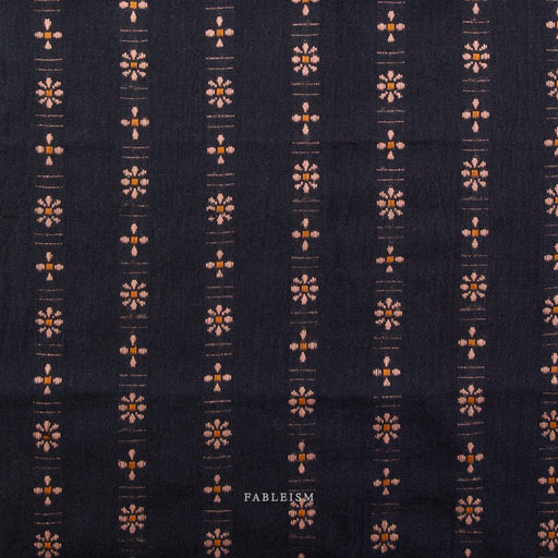 Forest Forage Daisies Black - Woven Modern Fabric Gallery