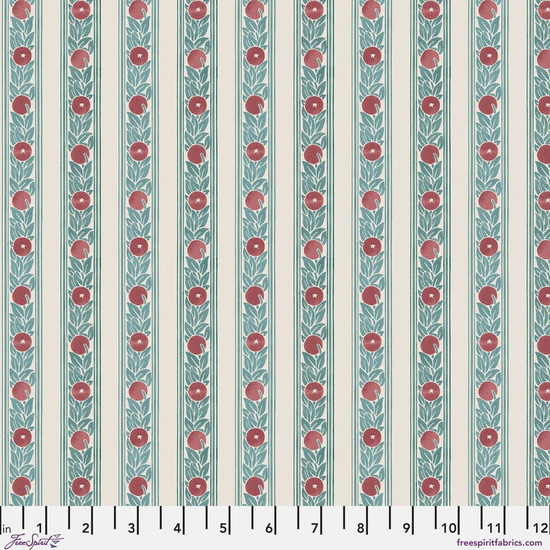 Morris & Co. Fruit Stripe Plum fabric - Woven Modern Fabric Gallery