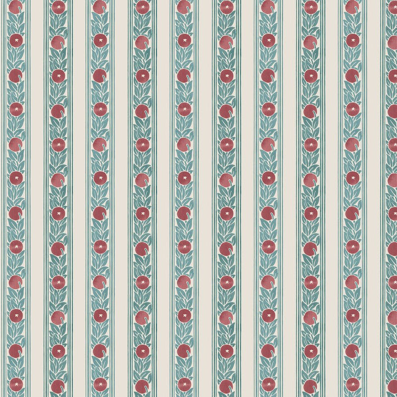 Morris & Co. Fruit Stripe Plum fabric - Woven Modern Fabric Gallery