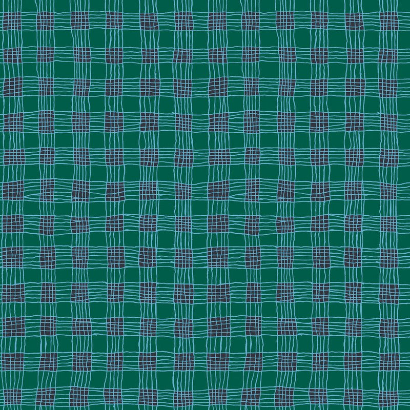 Gingham Aqua - Woven Modern Fabric Gallery