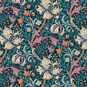 Golden Lily Teal - Woven Modern Fabric Gallery