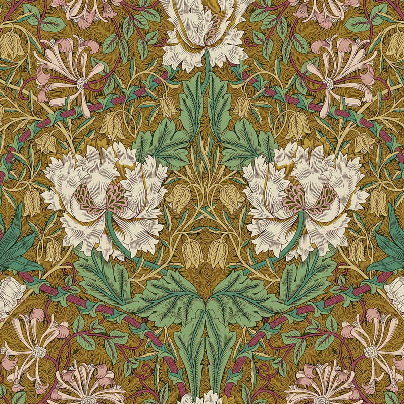 Morris & Co. Honeysuckle & Tulip Gold fabric- Woven Modern Fabric Gallery