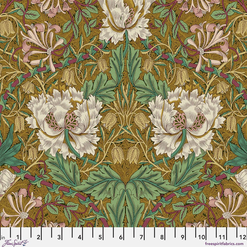 Morris & Co. Honeysuckle & Tulip Gold fabric - Woven Modern Fabric Gallery