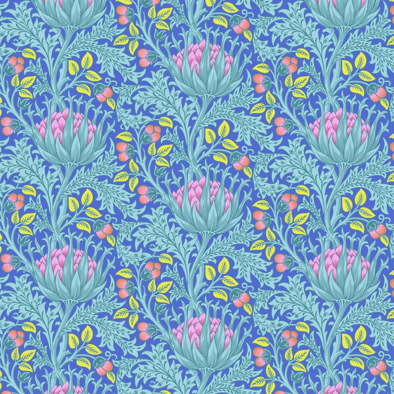 Kaffe X Morris Artichoke Blue - Woven Modern Fabric Gallery