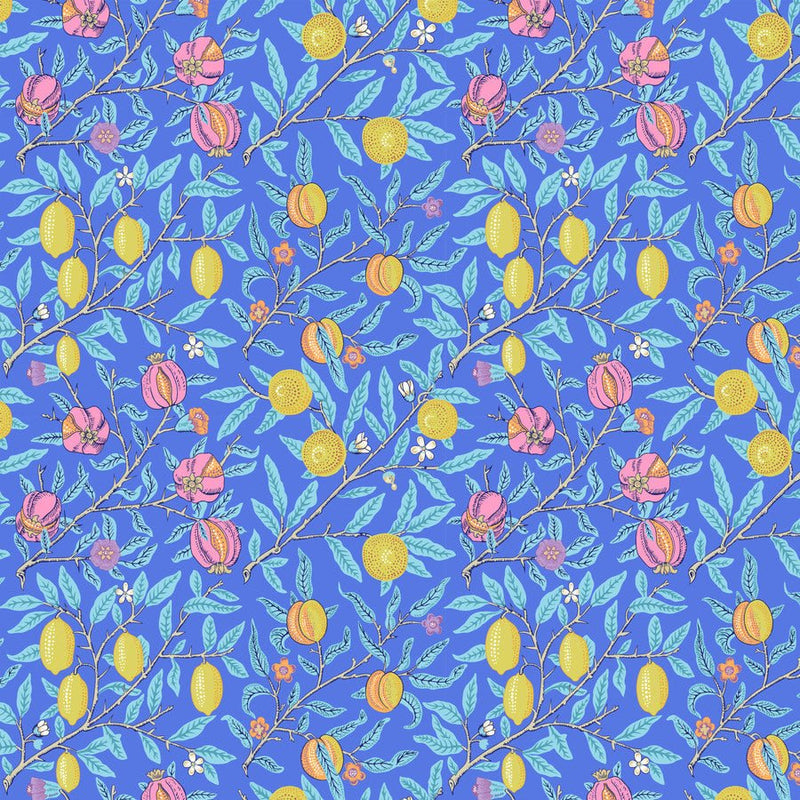 Kaffe X Morris Fruit Cobalt - Woven Modern Fabric Gallery