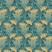 Morris & Co. Laceflower Teal fabric - Woven Modern Fabric Gallery