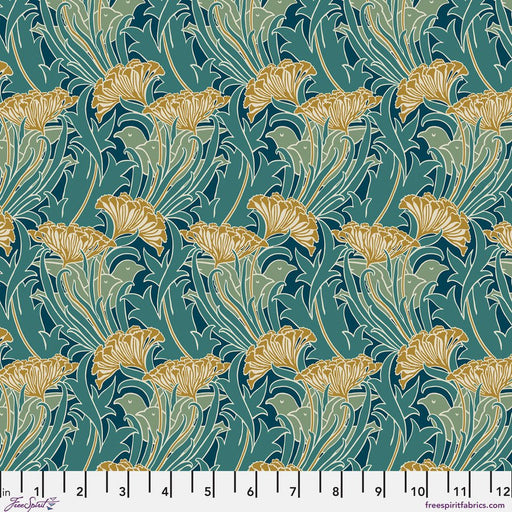 Morris & Co. Laceflower Teal fabric - Woven Modern Fabric Gallery