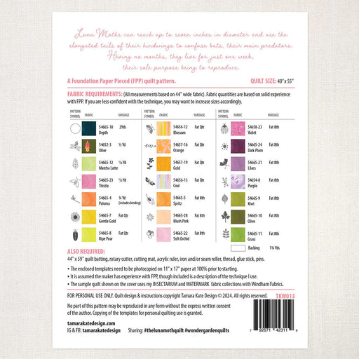 Luna Moth Quilt Pattern - Woven Modern Fabric Gallery