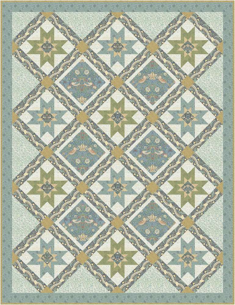 Meadowview Quilt Cool Download - Woven Modern Fabric Gallery