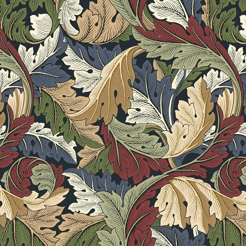 Medium Acanthus Ink - Woven Modern Fabric Gallery