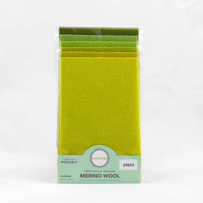 Merino wool Packs Fat 1/64 Green - Woven Modern Fabric Gallery