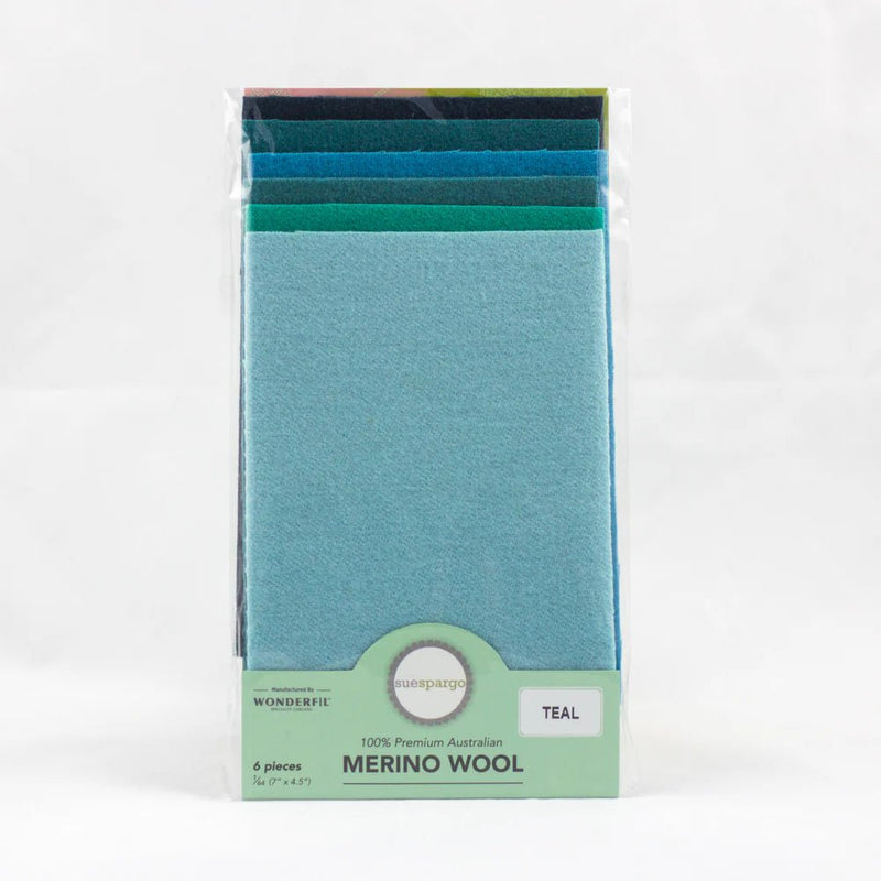 Merino Wool Packs Fat 1/64 Teal - Woven Modern Fabric Gallery