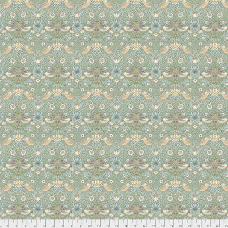Mini Strawberry Thief Aqua - Woven Modern Fabric Gallery