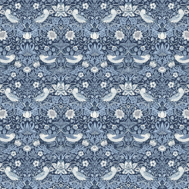 Mini Strawberry Thief Indigo - Woven Modern Fabric Gallery