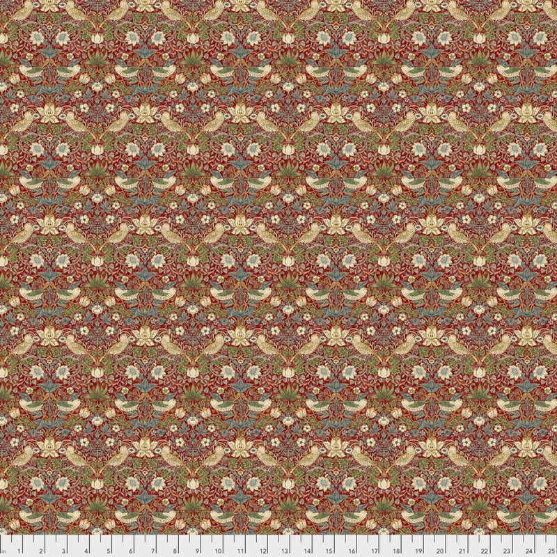 Mini Strawberry Thief Red - Woven Modern Fabric Gallery