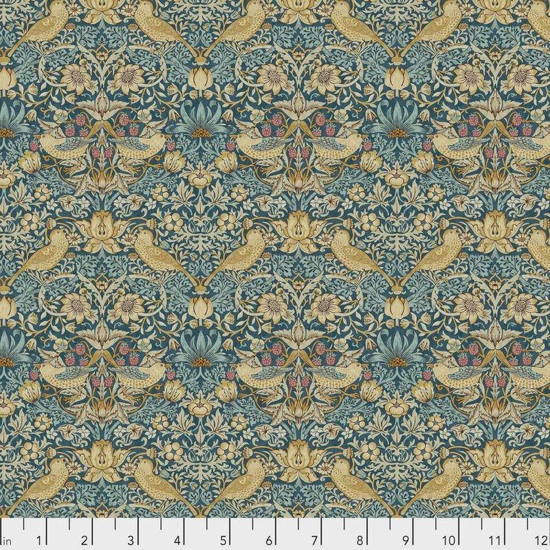 Mini Strawberry Thief Teal - Woven Modern Fabric Gallery