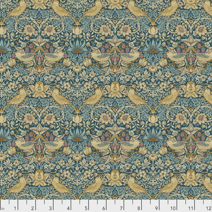 Mini Strawberry Thief Teal - Woven Modern Fabric Gallery