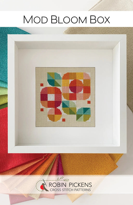 Mod Bloom Box Cross Stitch - Woven Modern Fabric Gallery
