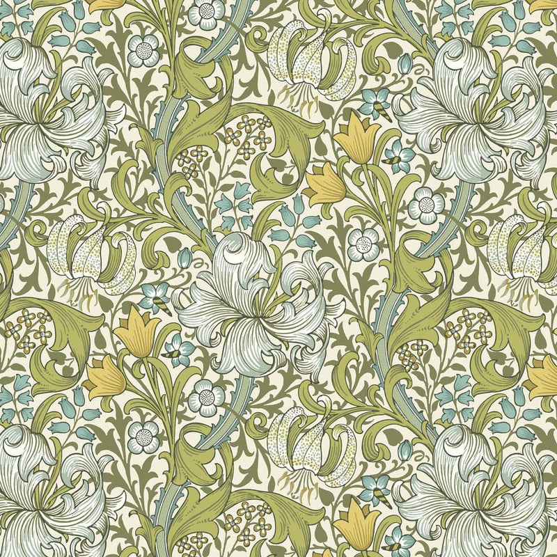 Morris & Co Buttermere Golden Lily Sunshine - Woven Modern Fabric Gallery