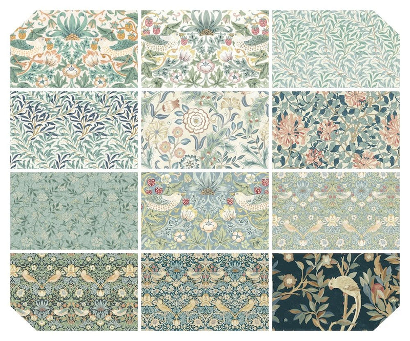 Morris & Co Fat Quarter Bundle Mint - Woven Modern Fabric Gallery