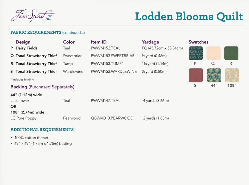 Morris & Co Lodden Blooms PDF Quilt Pattern Download - Woven Modern Fabric Gallery