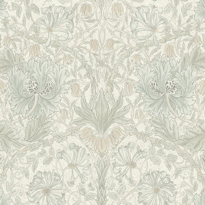 Morris & Co Mineral Honeysuckle & Tulip Ivory - Woven Modern Fabric Gallery