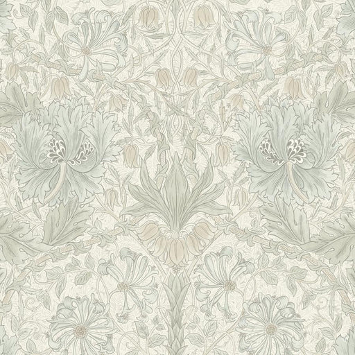 Morris & Co Mineral Honeysuckle & Tulip Ivory - Woven Modern Fabric Gallery