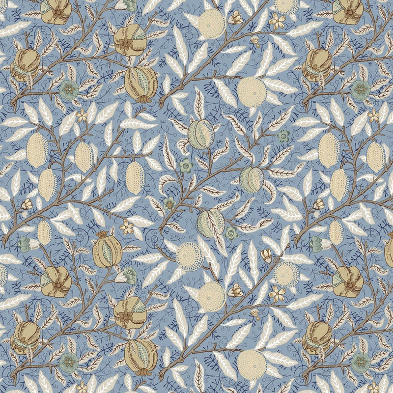 Morris & Co Morden Fruit Blue - Woven Modern Fabric Gallery