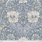 Morris & Co Morden Quilt Backing Honeysuckle & Tulip Indigo - Woven Modern Fabric Gallery