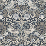 Morris & Co Morden Quilt Backing Strawberry Thief Charcoal - Woven Modern Fabric Gallery