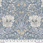 Morris & Co Morden Small Honeysuckle & Tulip Indigo - Woven Modern Fabric Gallery