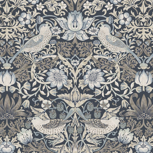 Morris & Co Morden Strawberry Thief Charcoal - Woven Modern Fabric Gallery