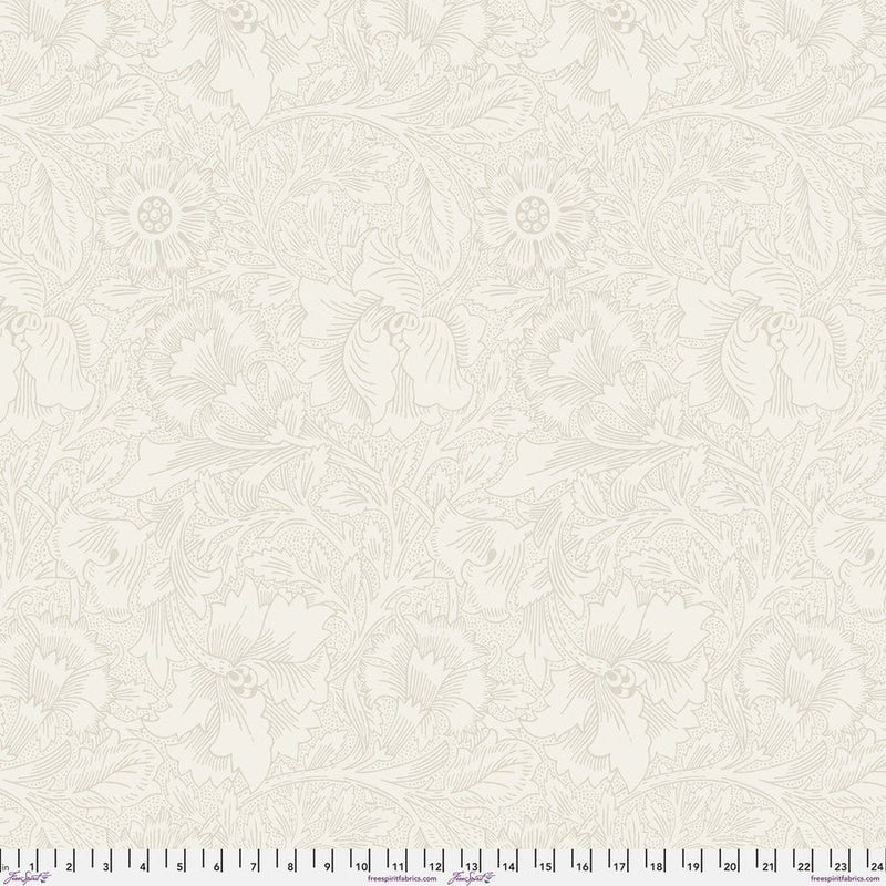 Morris & Co Standen Poppy Cream - Woven Modern Fabric Gallery