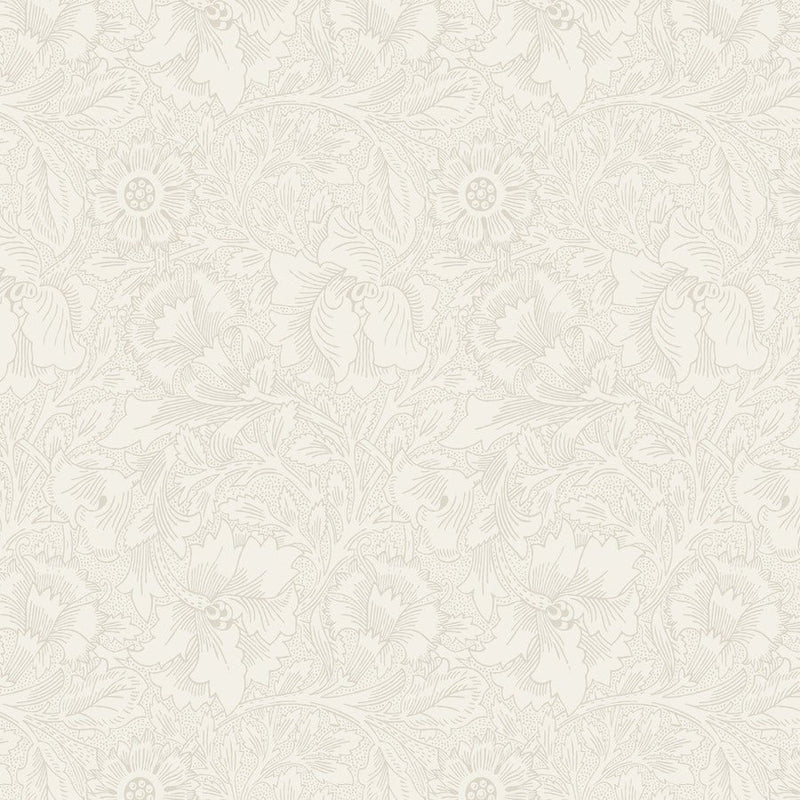 Morris & Co Standen Poppy Cream - Woven Modern Fabric Gallery