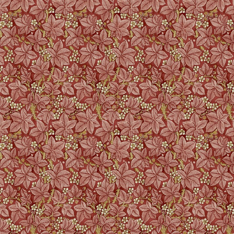 Morris & Co Suffolk Bramble Scarlett - Woven Modern Fabric Gallery