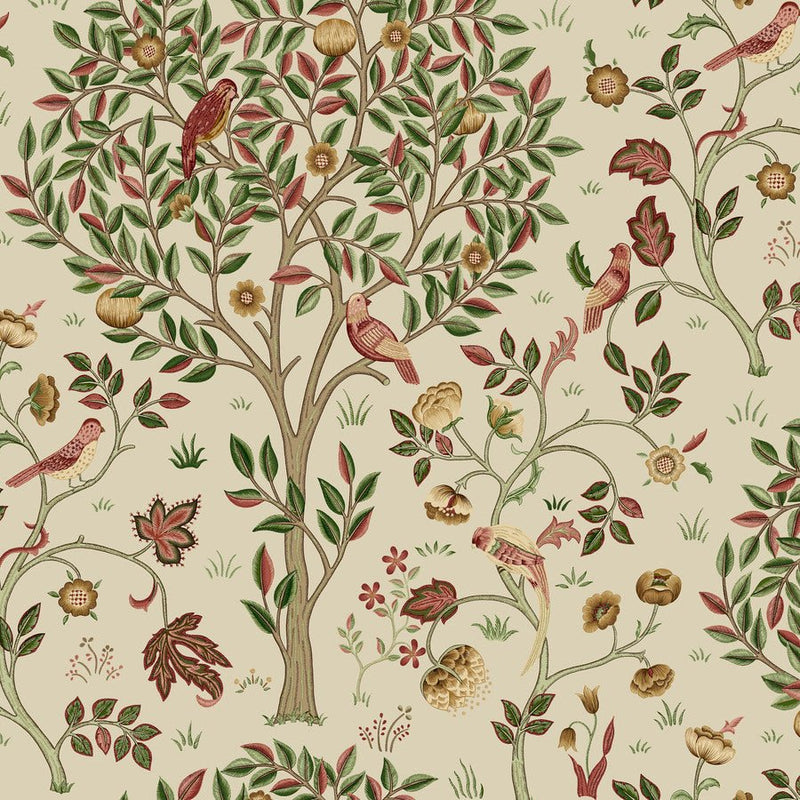 Morris & Co Suffolk Klemscott Tree Barbed Berry - Woven Modern Fabric Gallery