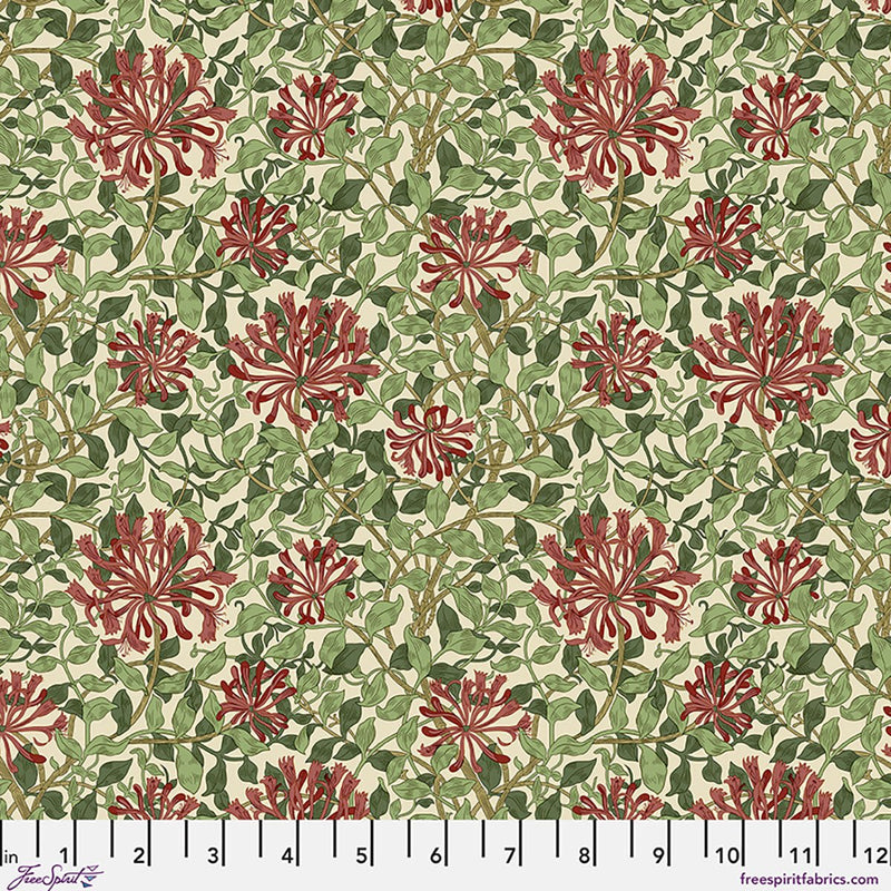 Morris & Co Suffolk Small Honeysuckle Madder Leaf - Woven Modern Fabric Gallery