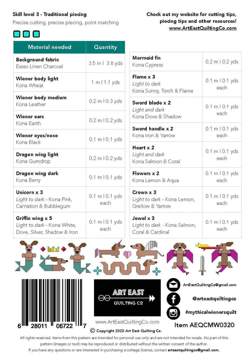 Mythical Wieners Quilt Pattern - Woven Modern Fabric Gallery