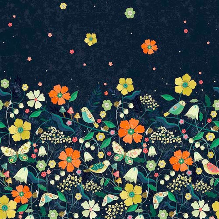 Night Meadow Boarder - Woven Modern Fabric Gallery