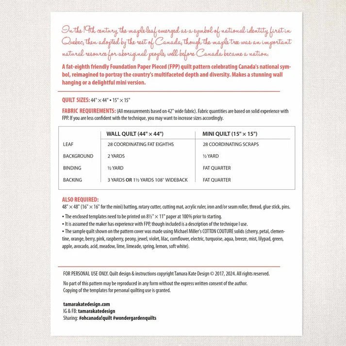 Oh Canada Quilt Pattern - Woven Modern Fabric Gallery