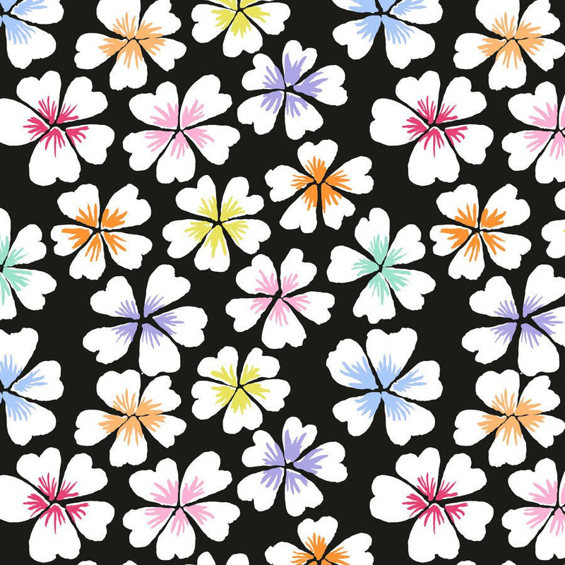 Petals Black fabric - Woven Modern Fabric Gallery