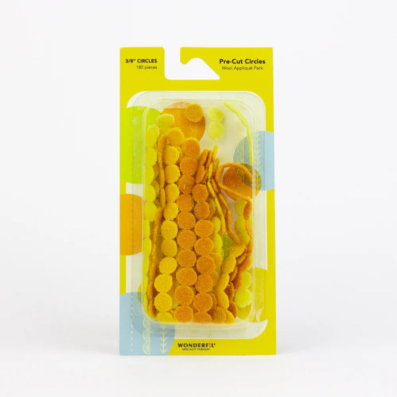 Pre Cut Wool Circle Appliqué Pack 3/8" Yellow - Woven Modern Fabric Gallery