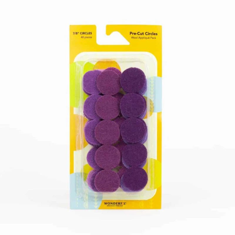 Pre Cut Wool Circle Appliqué Pack 7/8" Violet - Woven Modern Fabric Gallery