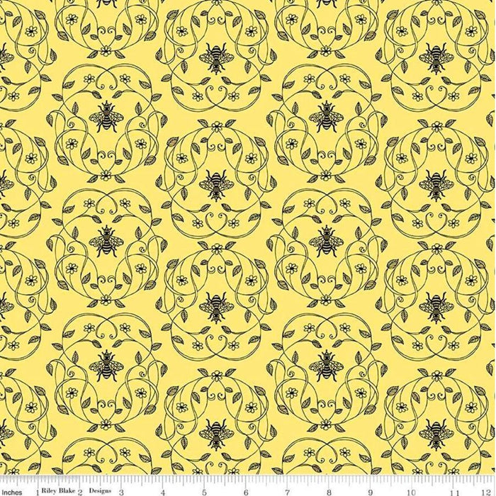 Queen Bee Yellow - Woven Modern Fabric Gallery