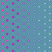 Rainbow Hexy XL - Peacock Quilt Backing - Woven Modern Fabric Gallery