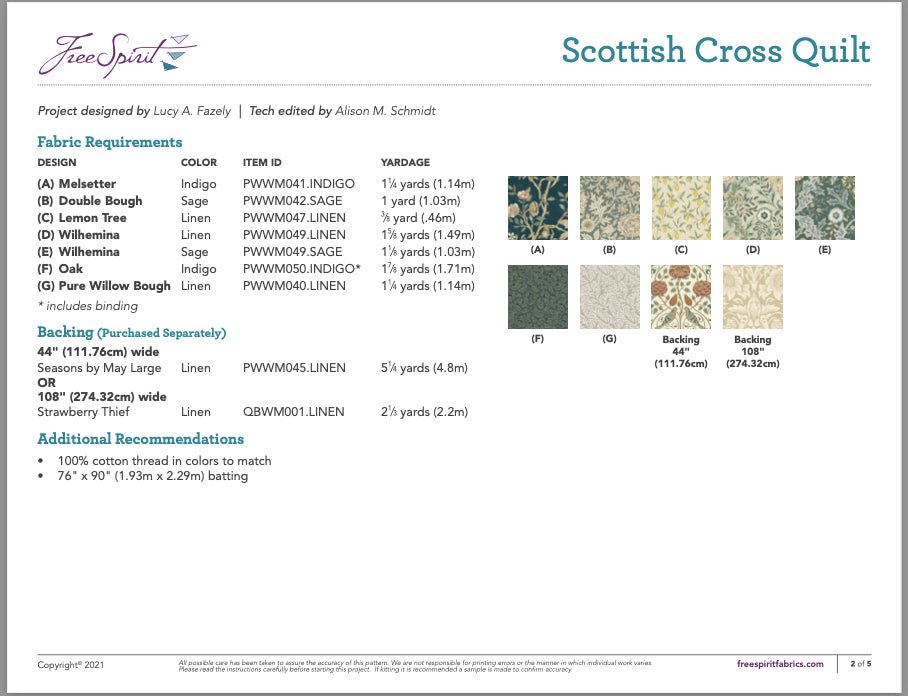 Scottish Cross Quilt Pattern Download - Woven Modern Fabric Gallery