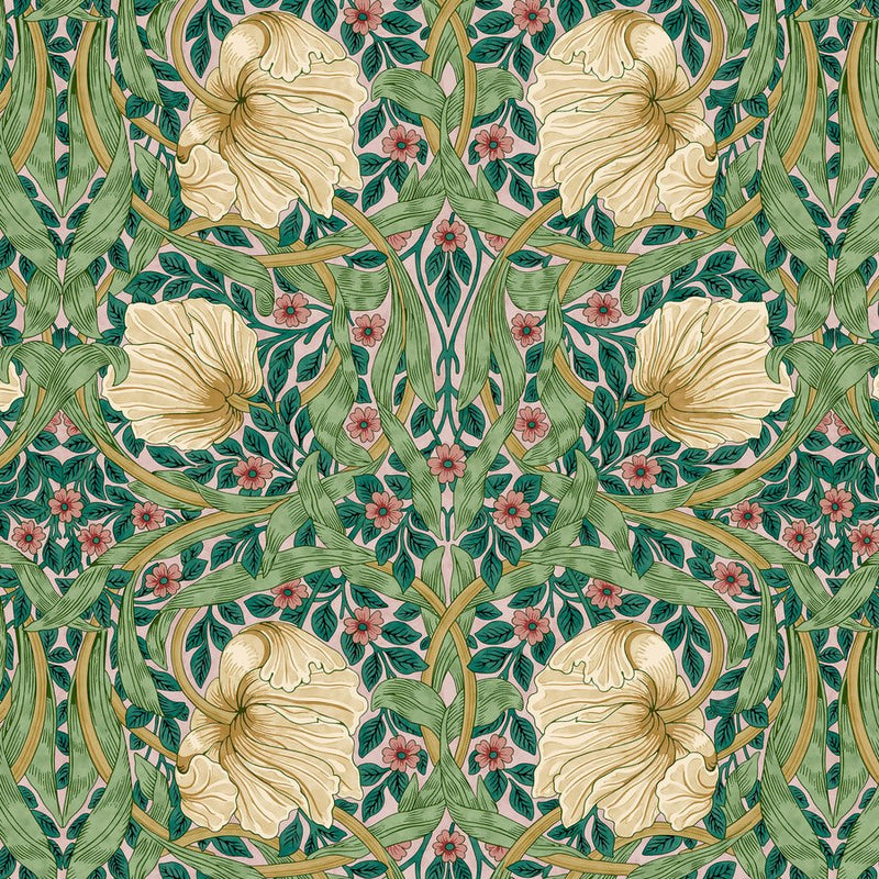 Morris & Co. Small Pimpernel Citrus Sage fabric- Woven Modern Fabric Gallery