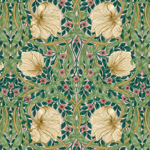 Morris & Co. Small Pimpernel Citrus Sage fabric- Woven Modern Fabric Gallery